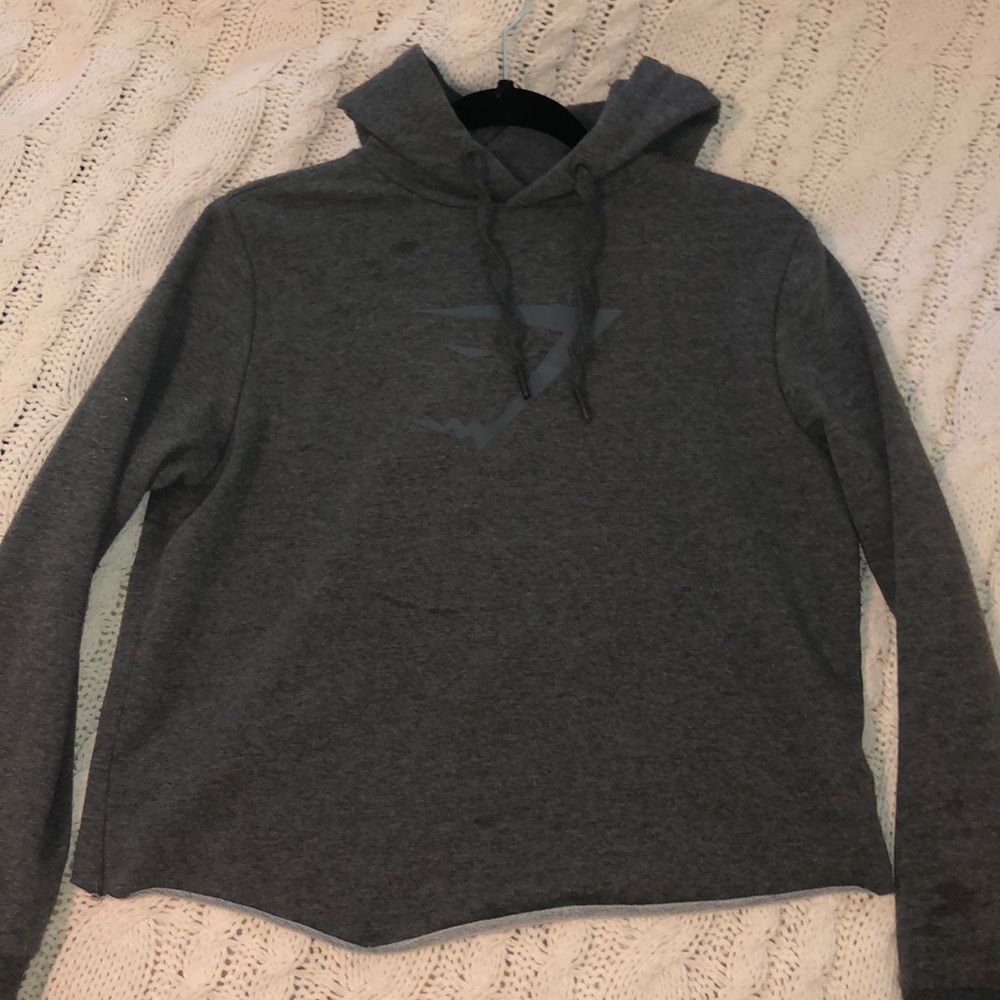 *Like New* Crop Cross Back Gym Shark Hoodie.